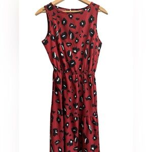 SHEIN Red and Black Leopard Print Fabric maxi dress